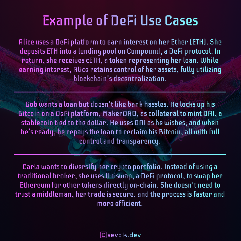 Example of DeFi Use Cases